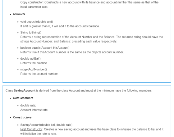 Copy constructor: Constructs a new account with its balance and account number the same as that of the input parameter acct.