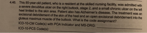 This 85-year-old patient, who is a resident at the skilled nursing facility, was admitted with a severe decubitus ulcer on th