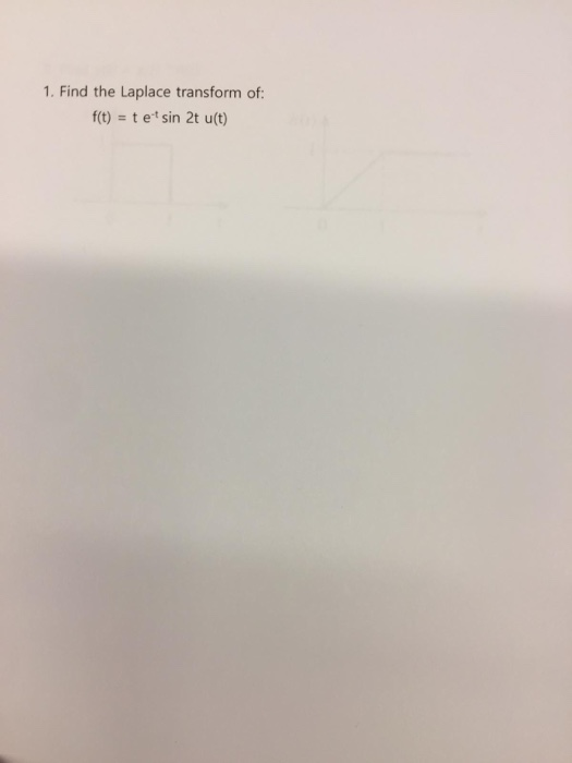 1. Find the Laplace transform of: f(t) = tet sin 2t u(t)