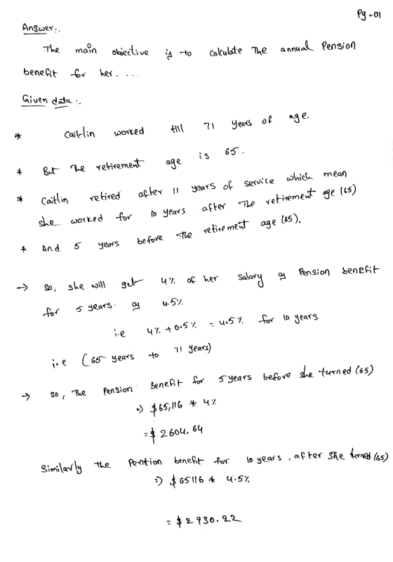 Pgcom Answer: is to calculate the annual ? The benefit main objective for her.... Given date : 7 years till of age * Caitlin