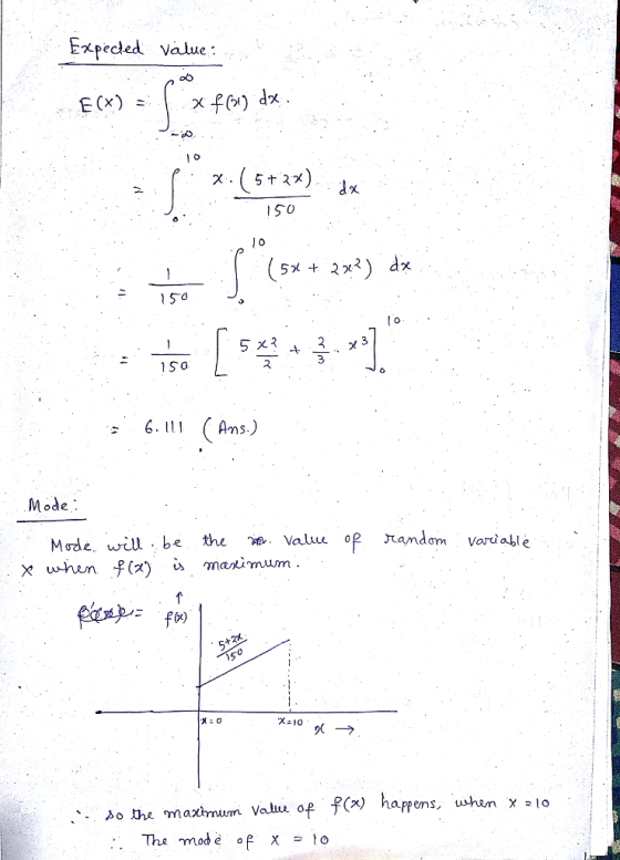 Expecded Value: 0 0 ス 3 -6.1 (Ans.) Mode op Jxandam Variable 9( appems, do the maximum Valu ophapens, whan xl0