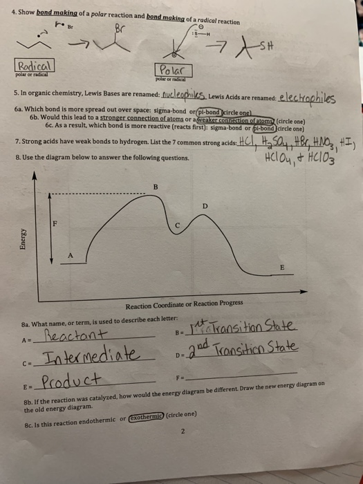 A Show bond making of a polar reaction and bond making of a radical reaction -> Radical Polar polar Orradical 5. In organic c