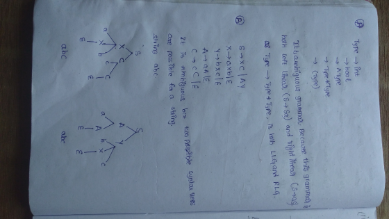 Type int -> bool Type &Type (Type) → Ttts ambiguous gramma. Becaop th鸟gramma 끊 both LLG and RLG ag Type-> Type*Type, are pos