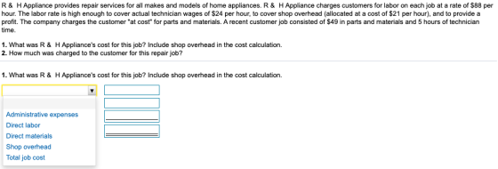 R & H Appliance provides repair services for all makes and models of home appliances. R & H Appliance charges customers for l