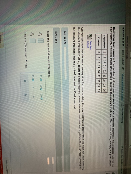 McGraw-Hill Connect Math Question 37 of 44 (1 point) Attempt 1 of 1 View question in a popup 1 3h 31m Romaining 8.1 Section d