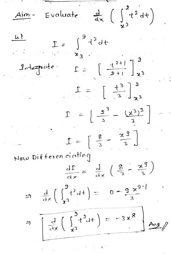 2 Aim - Evaluate I ut es +2 dt 83 ht Ia 7P et stat Ex 9 t 2+1 Interpoate I- w 2+1 EX 6 I - x3 1 [] [ as (x3)3 8 I Now Differe