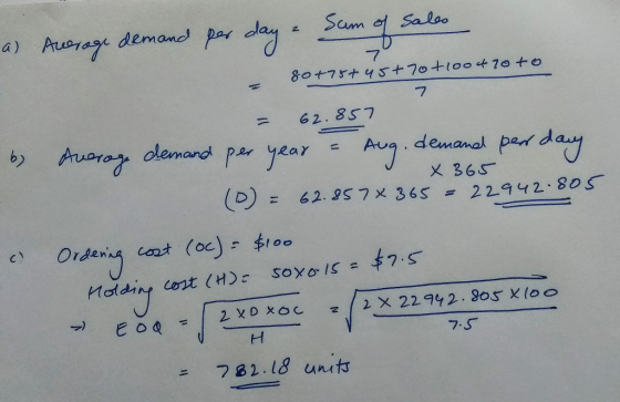 ye demand! p = 62. 8S7 b) Awora才den and p Aug. demand pedd (D) 62. gs7x36S 22942-805 Orde co (oc) tr 7.S ニフS2.18 units