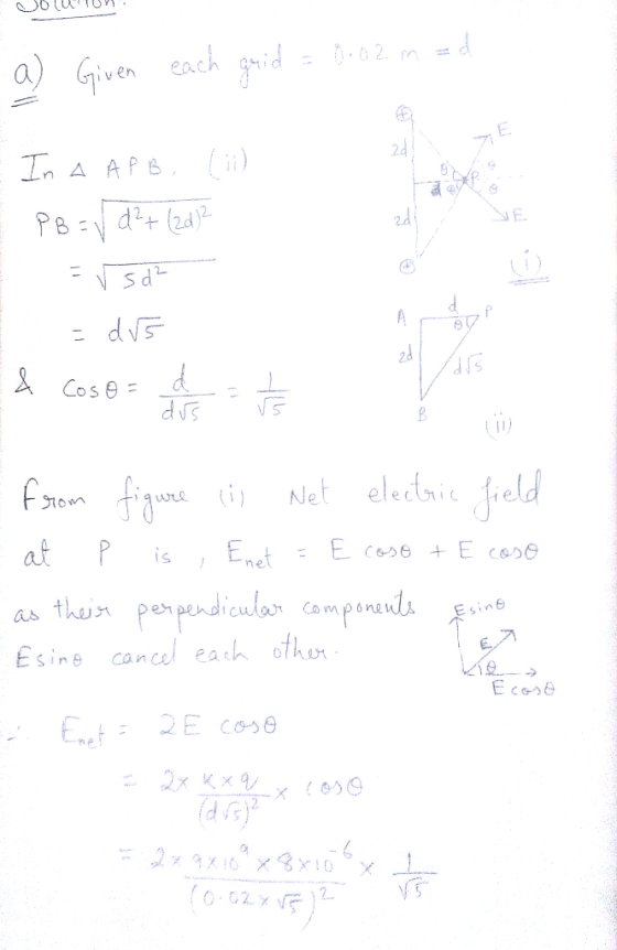 a) Given each grides 62m 0 20 nA AP ) AS Cosed at P sEnt as thun perpdicula £sing cancel each, ofhin IS Com pone Esine