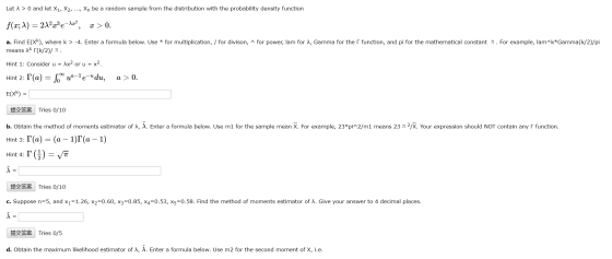 Let > 0 and let X1, X2, ..., Xn be a random sample from the distribution with the probability density function f(x; 1) = 212x