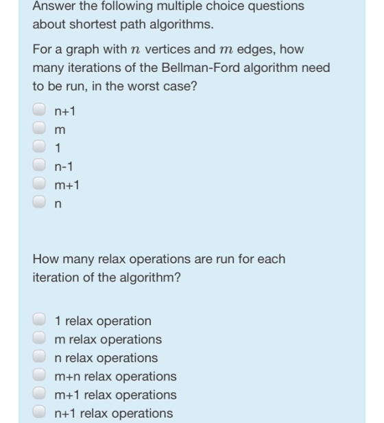 Answer the following multiple choice questions abo