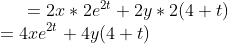 = 2. * 2e2+ + 2y + 2(4 + t) = 4.re2t + 4y(4+t)