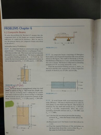 PROBLEMS Chapter 6 6.2 Composite Beams introductory Problems 6.21 A compnite beam is constructod uing a steet 150mrai osether