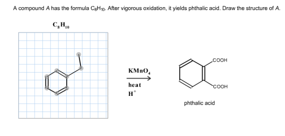 A compound A has the formula C8H10. After vigorous