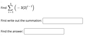 Find - 3(2) First write out the summation: Find the answer