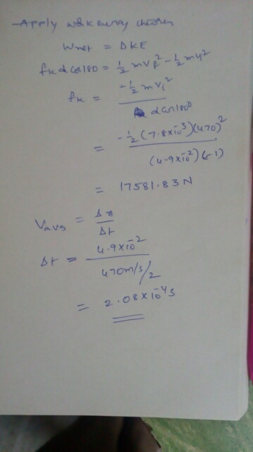 Apely whk eurcy theoren Whet = DKE fka (180 + mve - zmy2 donloo - -Ź (7.8 x 103 (470² (4-9x10²) 61) = 17581.83N Vaus It Ar> -