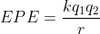 EPE = \frac{kq_1q_2}{r}