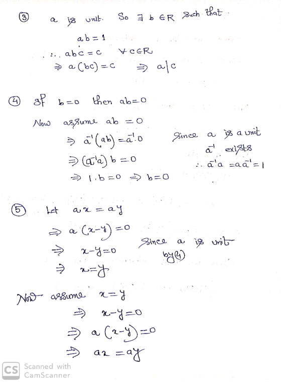 3 s unt So Let a = a a. Cs cnned with CamScanner