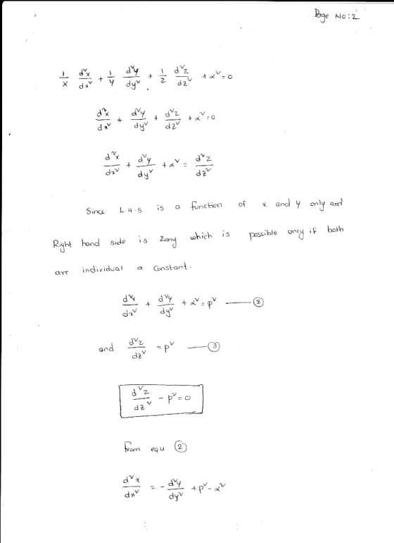 d xv dh Sinc Hs a fnconx and only a yht hand sides pessible oiboth are individual Constant om eq u