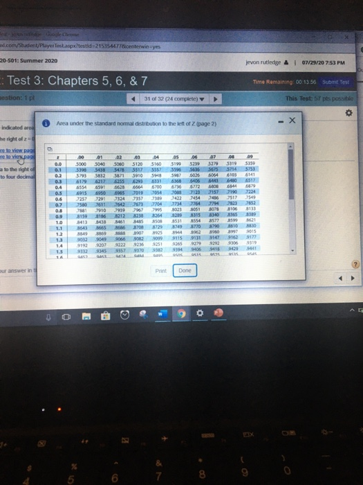 de Google Chrome .com/Student/Player lestaspxtestid 2154544778.centerwinyes 20-501: Summer 2020 jevon rutledge 07/29/20 7:53