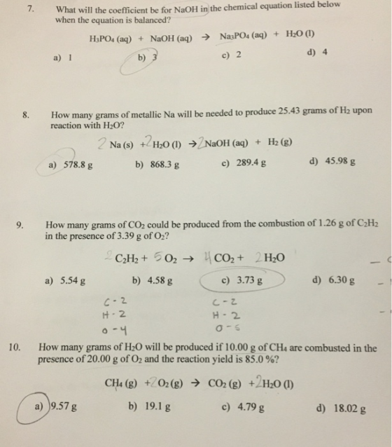 What will the coefficient be for NaOH in the chemical equation listed below when the equation is balanced? H3PO4 (aq) + NaOH(