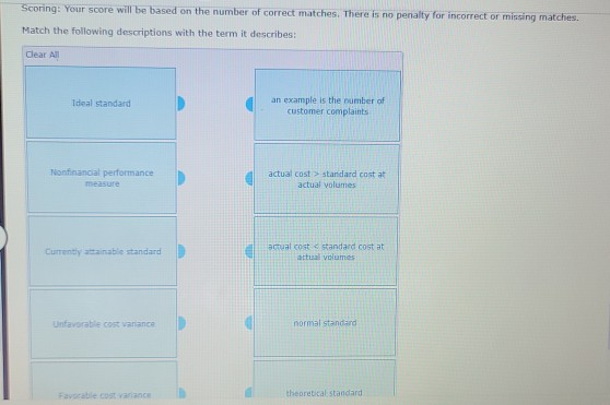 Scoring: Your score will be based on the number of correct matches. There is no penalty for incorrect or missing matches. Mat
