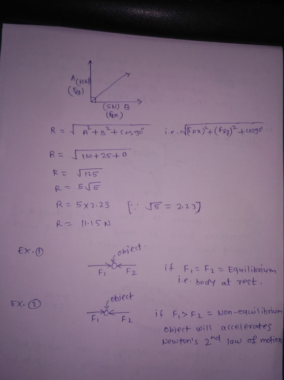 FEy) (SN) B R100+25+ 0 J 2.23 ЕХО object i.e. body at rest ebject EX① E.okh, FPF2-bon-equilibrium obiect will accelerotes vew