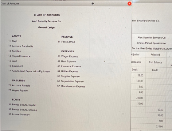 Chart of Accounts х CHART OF ACCOUNTS Alert Security Services Co. Alert Security Services Co. General Ledger ASSETS REVENUE A
