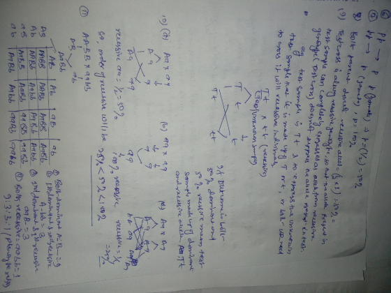 6 PP - bp - P & Gamate) = P =C/2) = 50% p (gonete), p= 100). 8 E 19 Bolt parent doneti recessore allola (6+1) 80% = Testcross