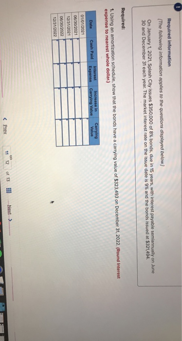 Required information The following information applies to the questions displayed below.) On January 1, 2021, Splash City iss