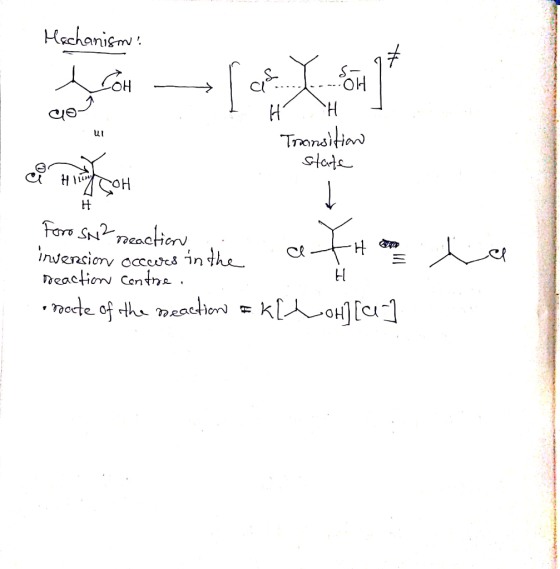 Hechanism S- COH HO H H Transitin state Fors Scaction invenciony ccceses in the eaction Centhe Teacte of tha meacttor k[0H][u