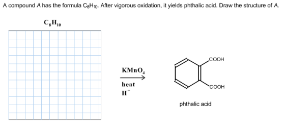 A compound A has the formula C8 H10. After vigorou