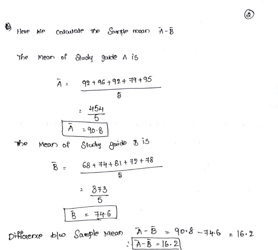 The Mean of Sudly guldle A is A: 9219G+92+寸9 +95 A 0.8 o Mean of Study Quide 31 68 t升+81+12+48 813 B 구나. G