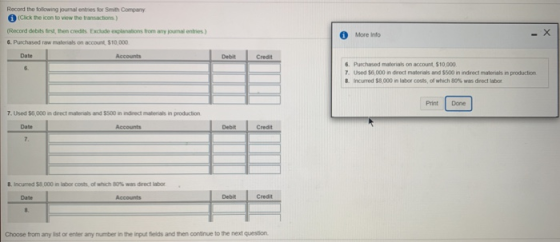Record the following journal entre for Smith Company Click the icon to view the transactions) (Record debits first, the credi