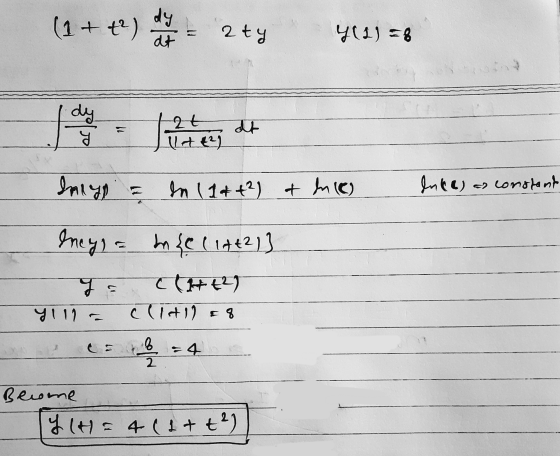 (1++) on the 2 ty 4(1)=8 Inly = In 11++2) & m (C) Ince) as constant neys a {c ( 14+2 13 yo C (H+€29 y! 19 C (1198 este=4 Beco