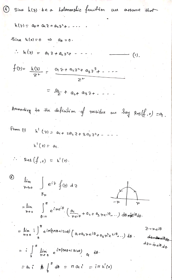 4 Sime hez) bea halemorphic fecution assume that h(z) = lot ou zt az 2²* Since hlodzo a = 0 ... hizo a z + O₂ z²t (U. f(2)= h
