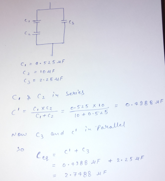 3 o. 525 X 10. 0.4988-u F - CI+C2 0+055 C3 and Pakalel 2 7488
