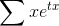 \sum xe^{tx}