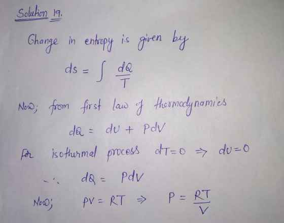 change in enhapy is given bi ds= ( dQ ㄒ hermoy namics de du +Pdv da Pdv