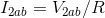 I_{2ab}=V_{2ab}/R
