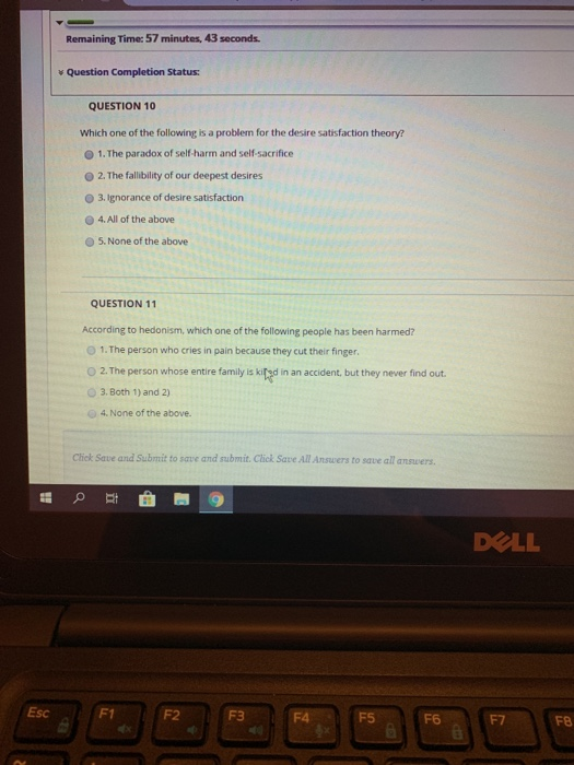Remaining Time: 57 minutes, 43 seconds. Question Completion Status: QUESTION 10 Which one of the following is a problem for t