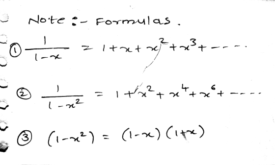 ~ Note : - Formulas. Lotná z i+x+*+x+ - kx 1 p x + re + x + ---- na