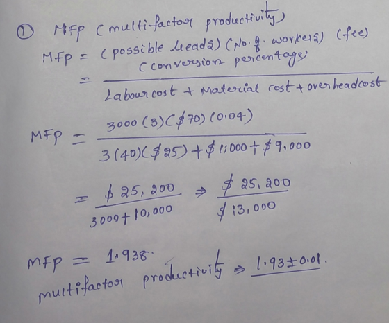 MEp Cmutifactor productu C possible ueada) CNo.workers) Cfee) CComverston percentge MfP 17 Labour cost t Materrial costtoven