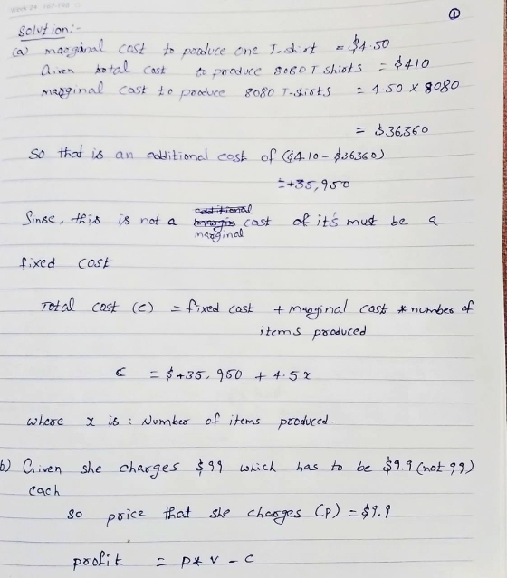 e 24 161 Solut ion.- = 36360 So ttet is an eld i tonel cesh of G410-53636 o) castof its mus be 우ǐxcd Cost tems psoduced :Nvrnbes of items pooduced b)niven she cha#9 es Sg3 which hash be $1.9 (not ) CaC