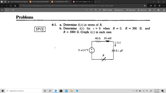 Unit 6: Homework Assignmi Get Homework Help With C C 33 34 Add Notes SPICE ECET_412 Chapter 6 (1 X + V -ox E → 0 0 file:///C: