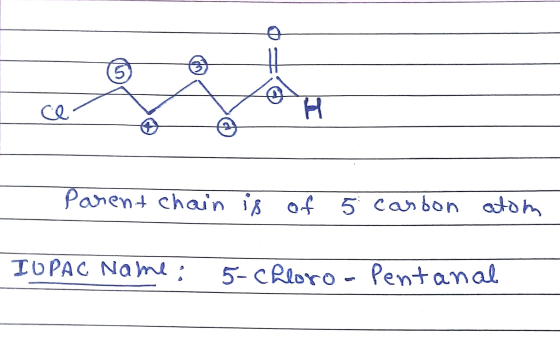 © ce Parent chain is of 5 carbon atom IUPAC Name: 5-chloro - Pent anal