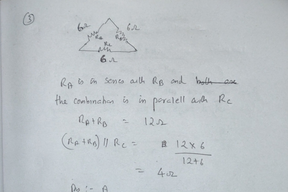 GA WRA Re 6 are Re Ro is in serses aith RB and both the combination is in paralell aith RATRB – 1202 (RA+RB) Il Re- & 12x6. ·