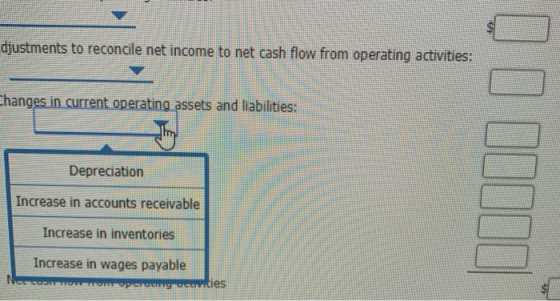 djustments to reconcile net income to net cash flow from operating activities: Changes in current operating assets and liabil