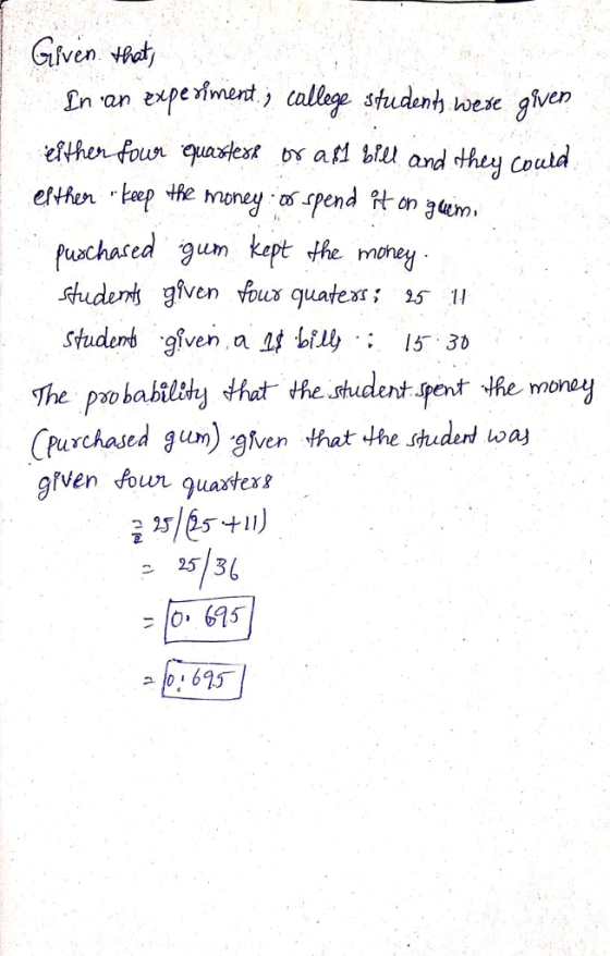 Given dt En an peernt, callege shucant wese givern efthen.fowr ejuarleR bs agl btu and othe싱 Could eftfu九, keep-He money .os.rpend on gum uchared um kapt the money heay t he student CPurchased gum) gen that the suderd oa grven sour quaste pent vhe money 10: 695
