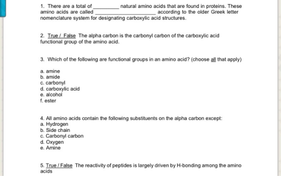 1. There are a total of amino acids are called natural amino acids that are found in proteins. These according to the older G