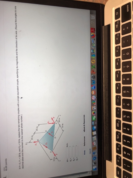 10.00 points und the anges to on P Fapace he te romin cosphes wth a sin decimal place and the moment to the nearest whole number) 15 in 15 im レ 10 in. 10 in 6 1 8 0 2